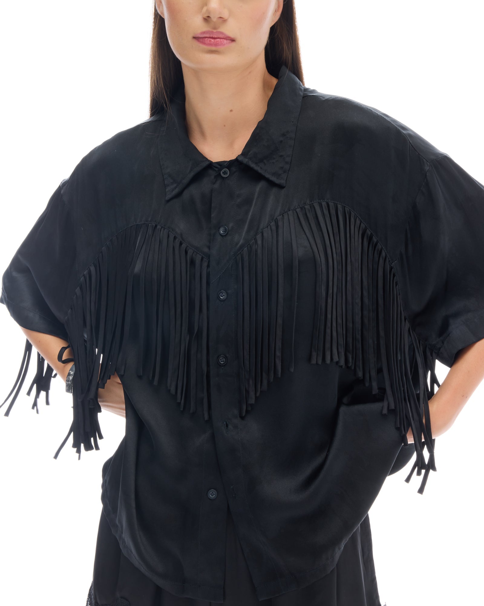 Ibiza Nights Satin Fringed Shirt THE TALES