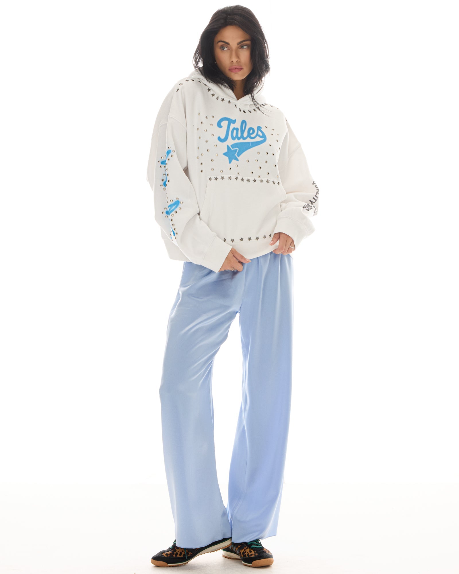 Tales Track Club Studded Hoodie by THE TALES - front view