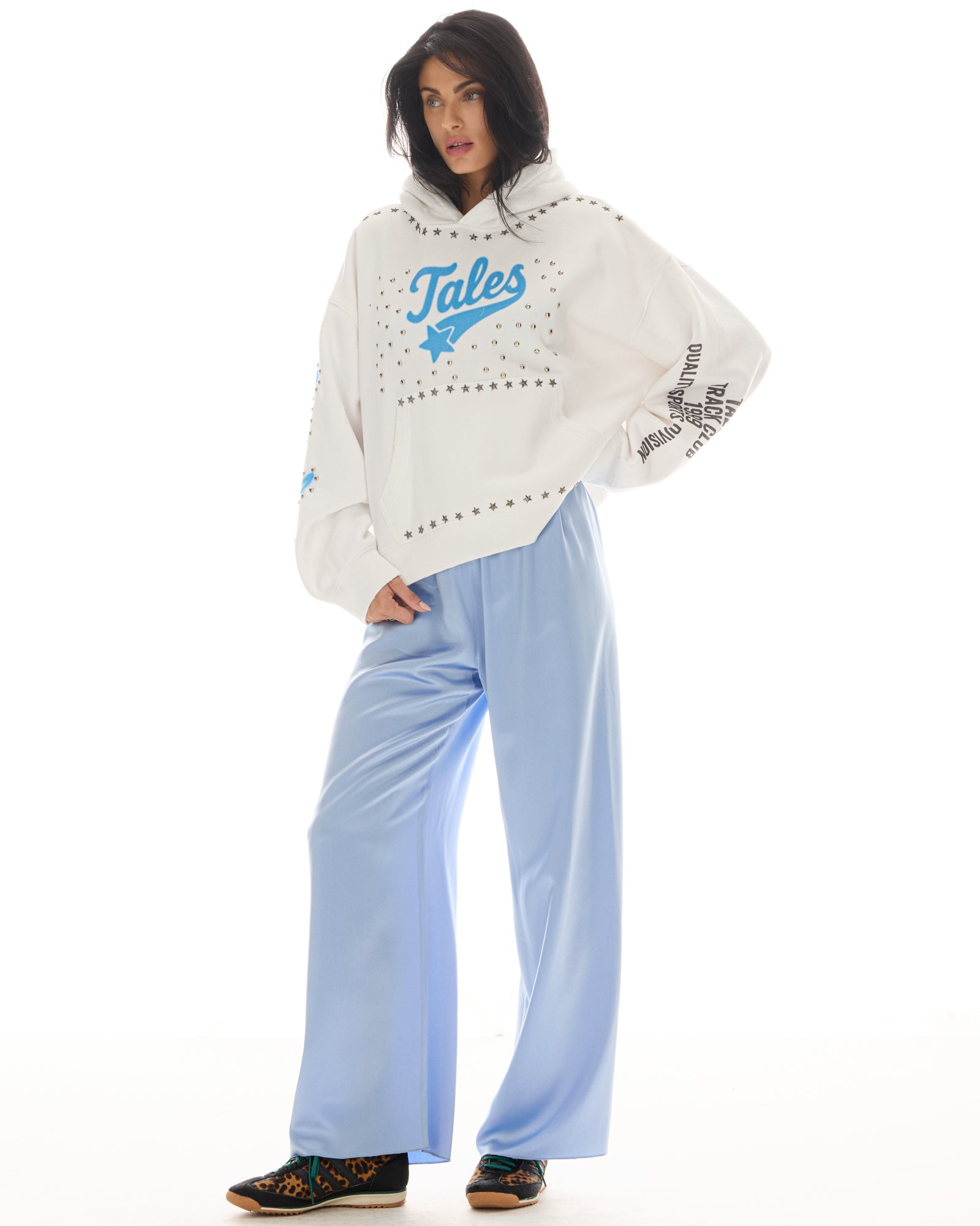 Tales Track Club Studded Hoodie by THE TALES - close-up detail