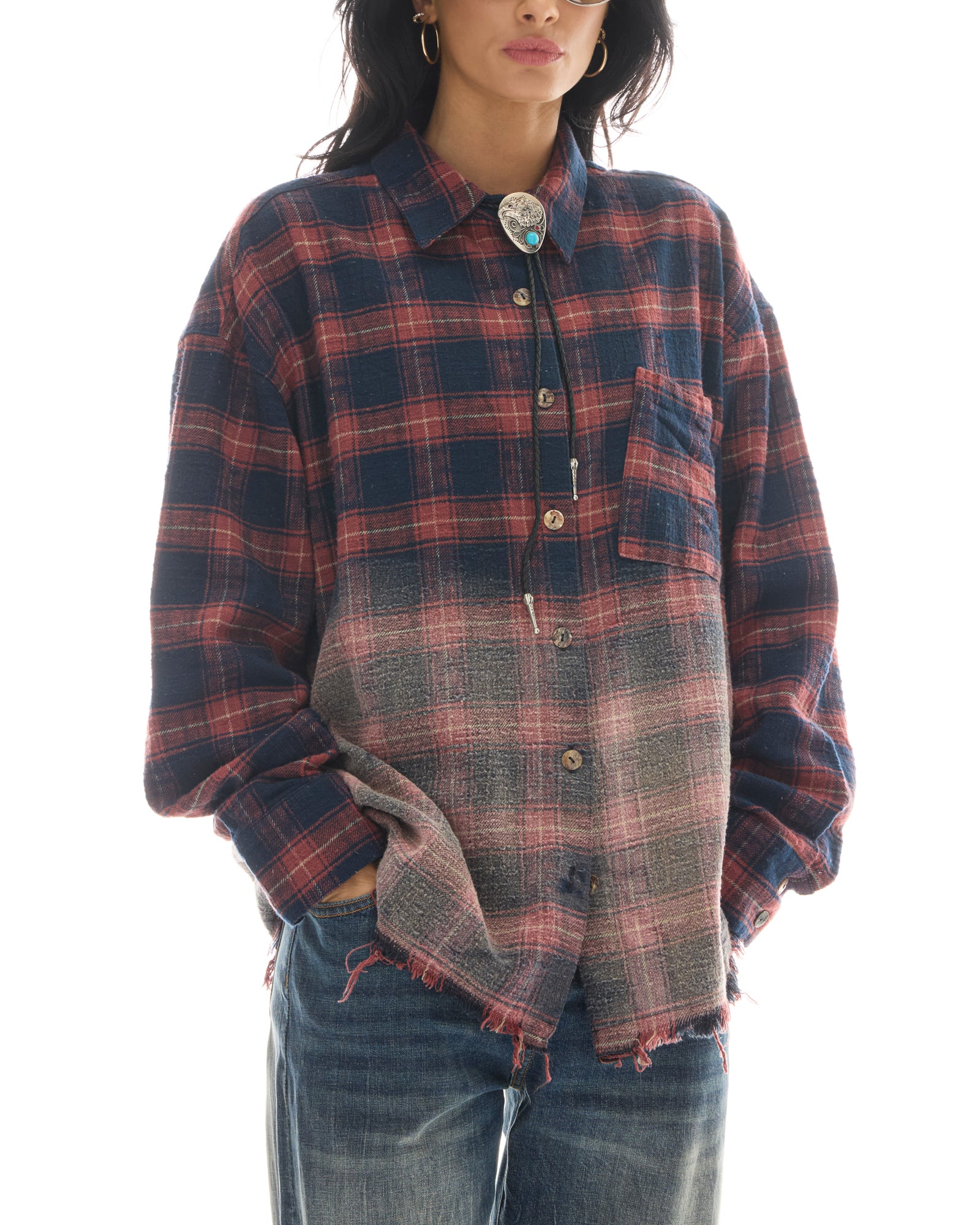 Cutaway Bleached Flannel Shirt by THE TALES - product photo