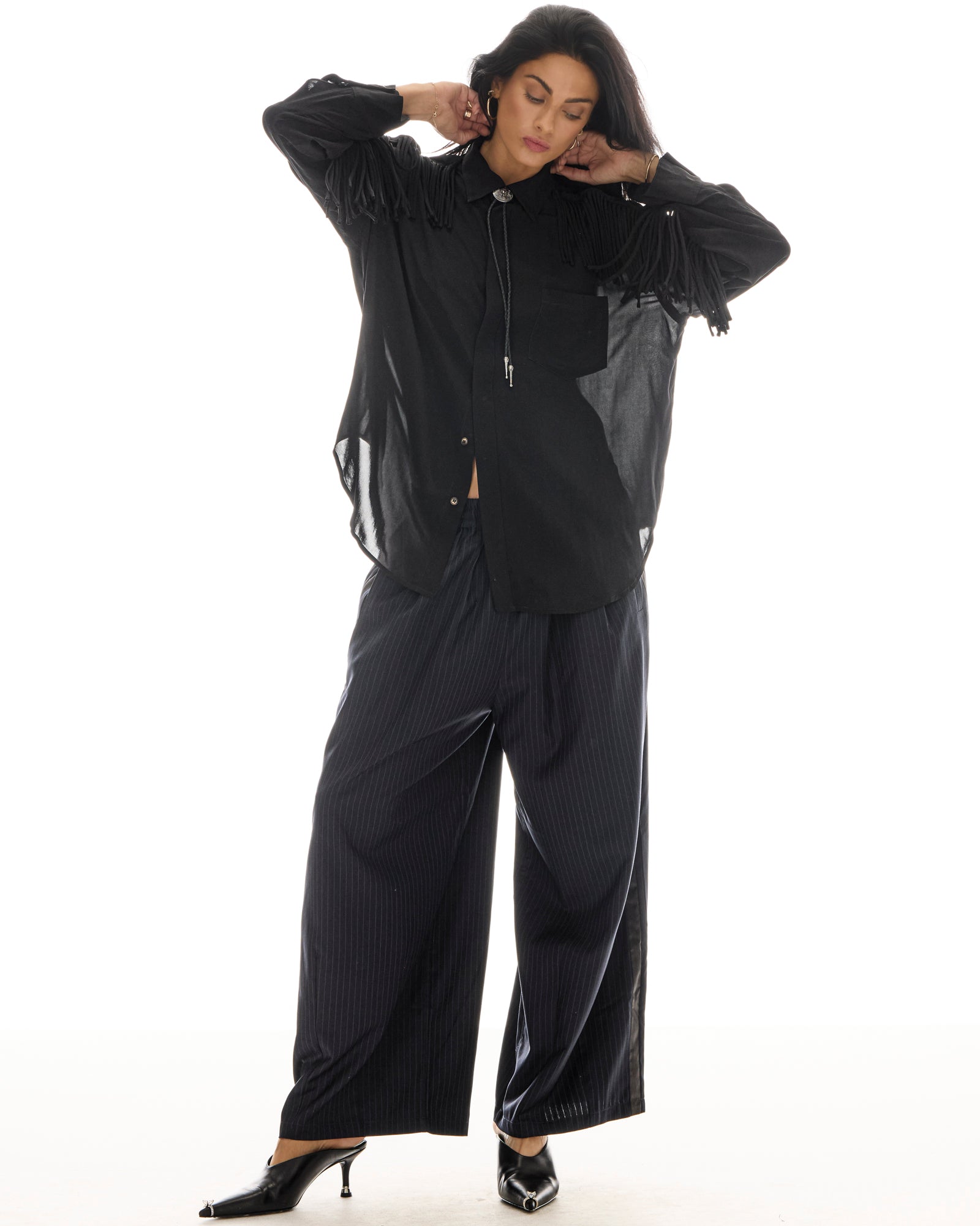 Western Nights Black Fringed Shirt THE TALES