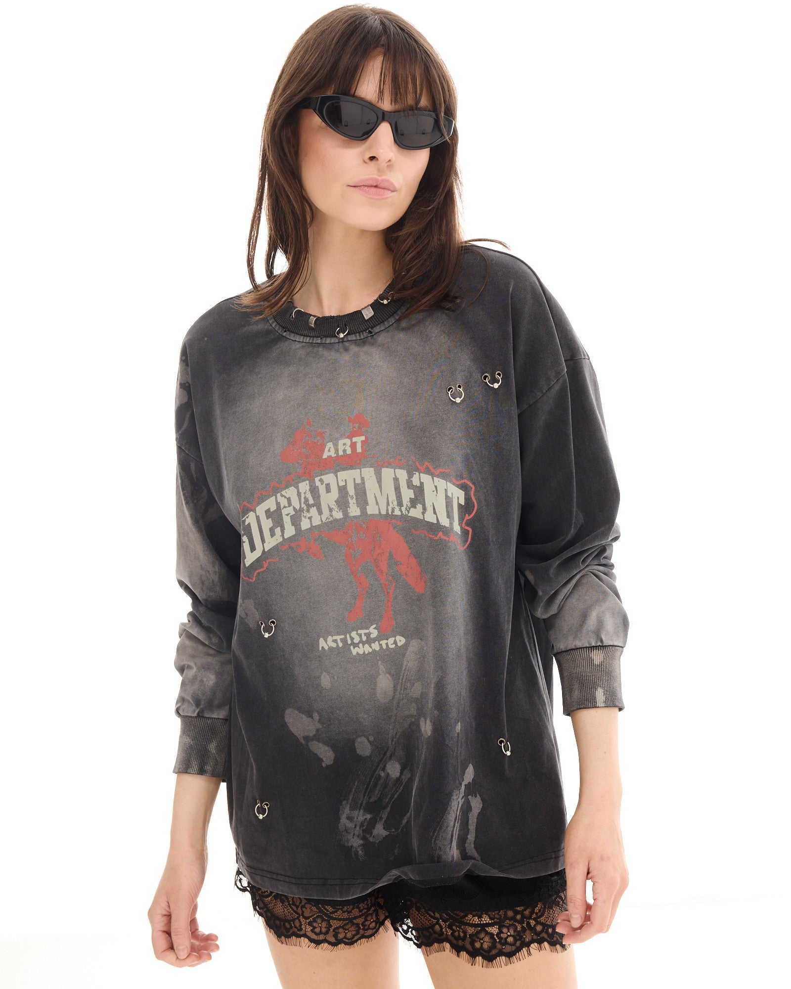 ART DEPARTMENT PIERCED COWBOY LONGSLEEVE TEE - THE TALES T550A
