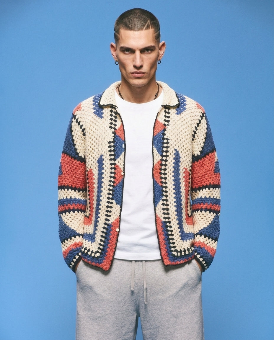 Hand Knitted Crochet Cardigan