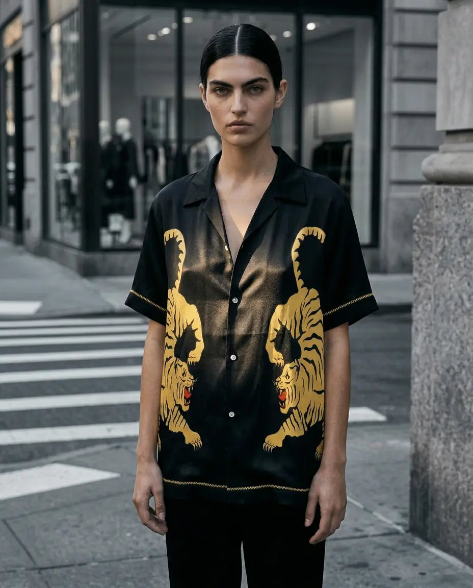 Crouching Tiger Silk Shirt by THE TALES - product photo