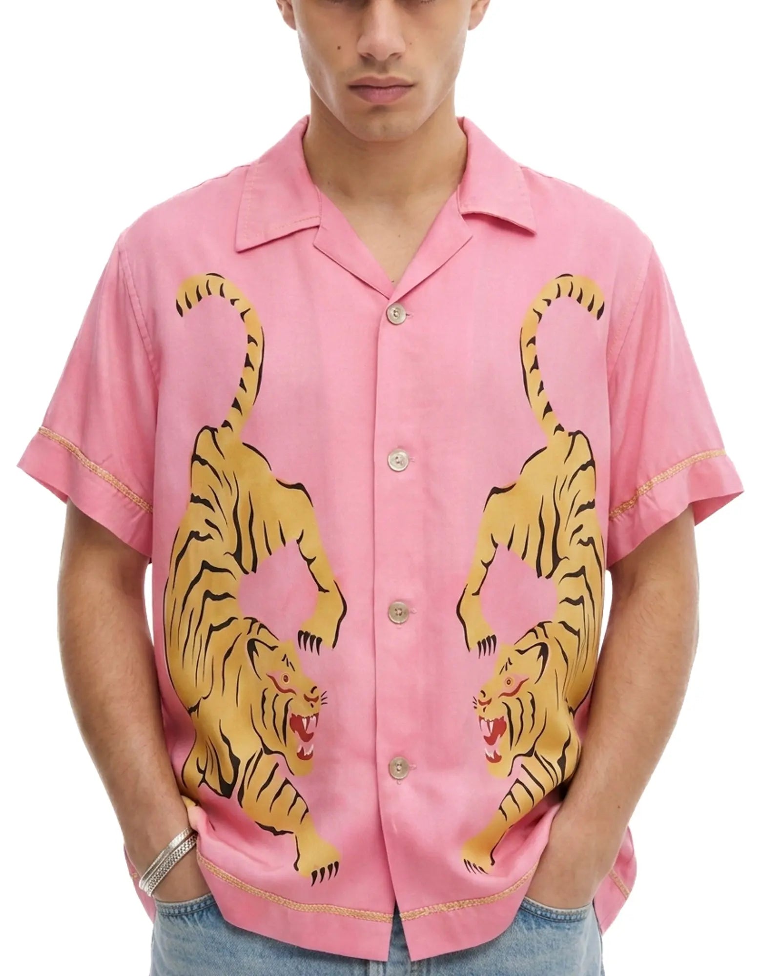 Crouching Tiger Silk Shirt by THE TALES - editorial shot