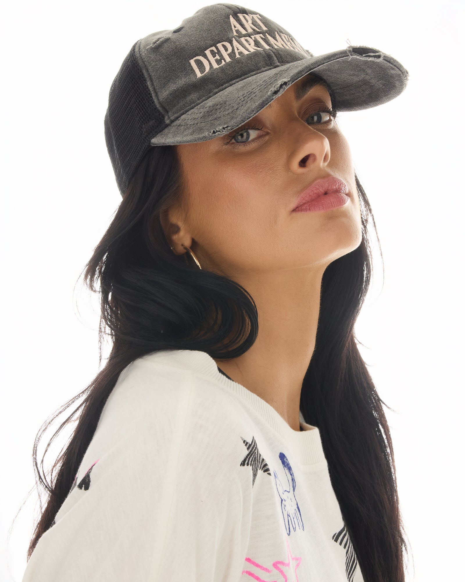 Destroyed Art Department Black Trucker Cap by THE TALES - product photo