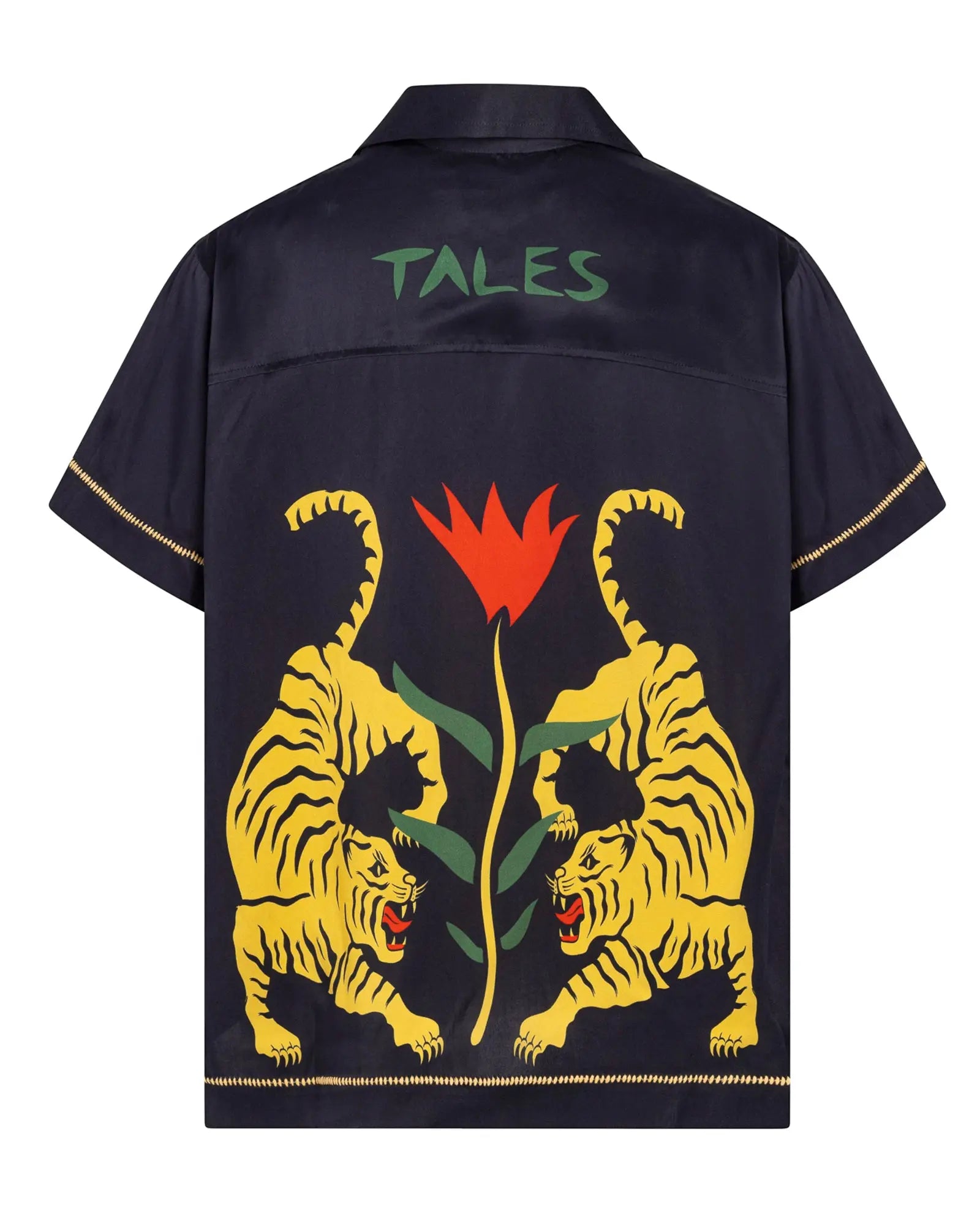 Crouching Tiger Silk Shirt by THE TALES - iconic front view