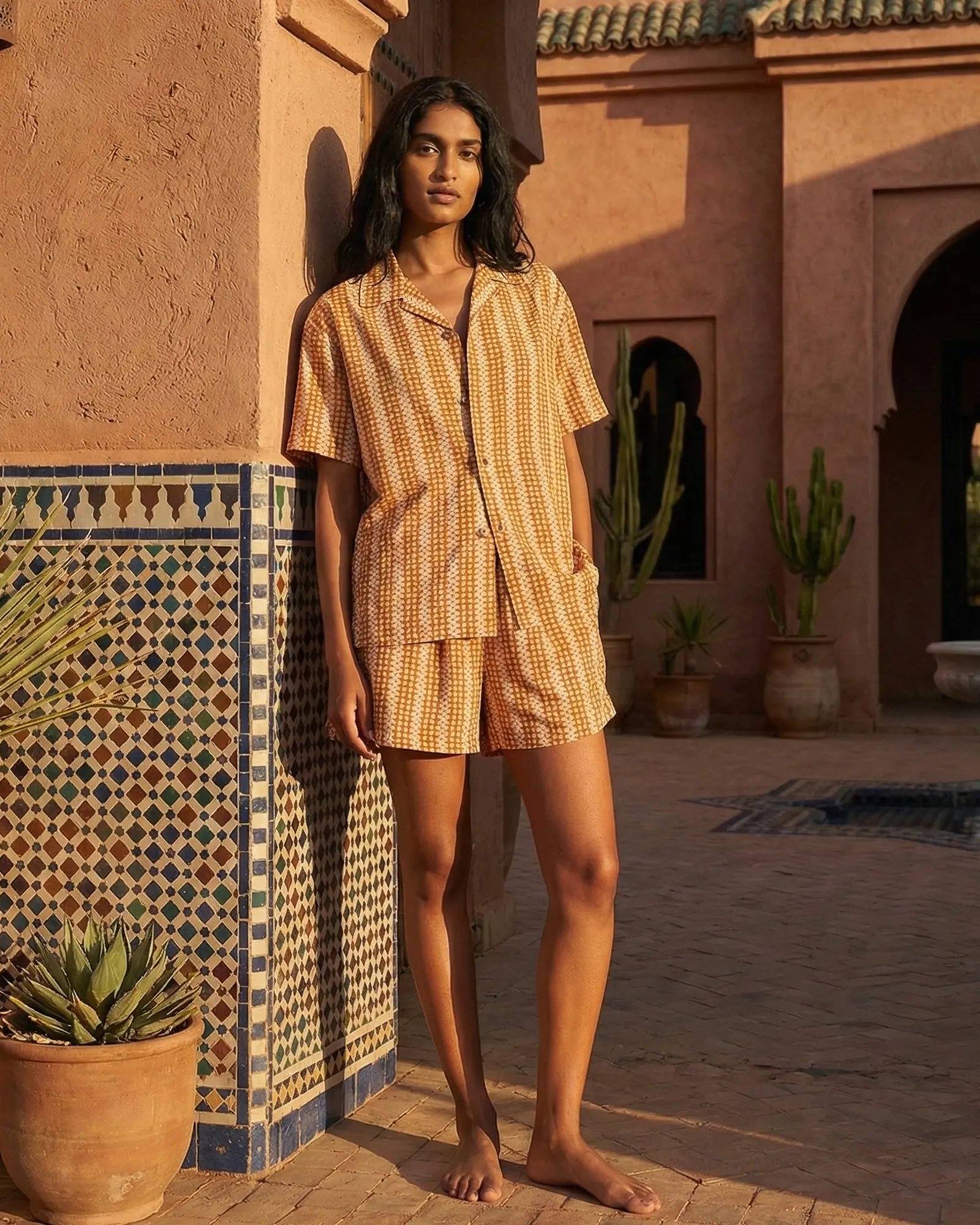 Retro Daisy Crepe Camp Shirt by THE TALES - product photo