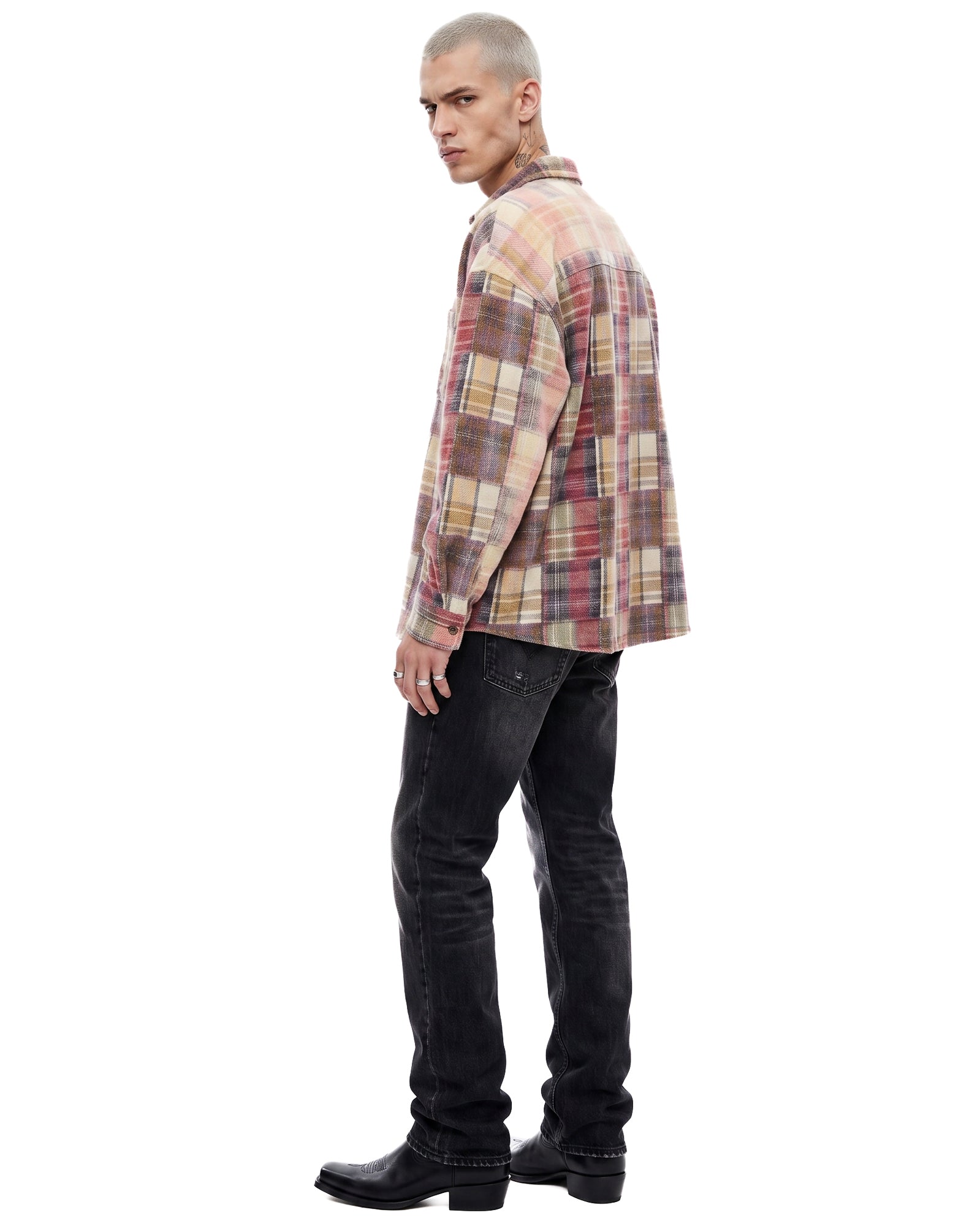 Patchwork Blanket Over Shirt